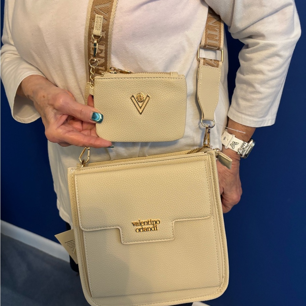 Valentino Orlandi Tan Crossbody Bag